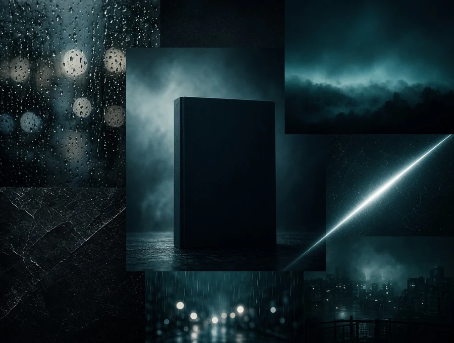 Thriller and crime book cover design mood